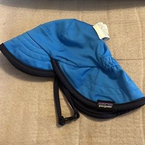Patagonia Baby Blue Bucket Hat with Strap for Baby